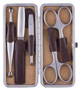 Case With Mouthpiece, Alce Leather, Brown, 5 Pieces