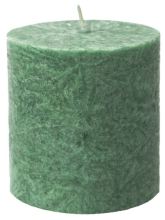 Small green pillar candle