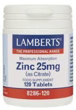 Zinc 25 mg mineral daily intake 2120 tablets